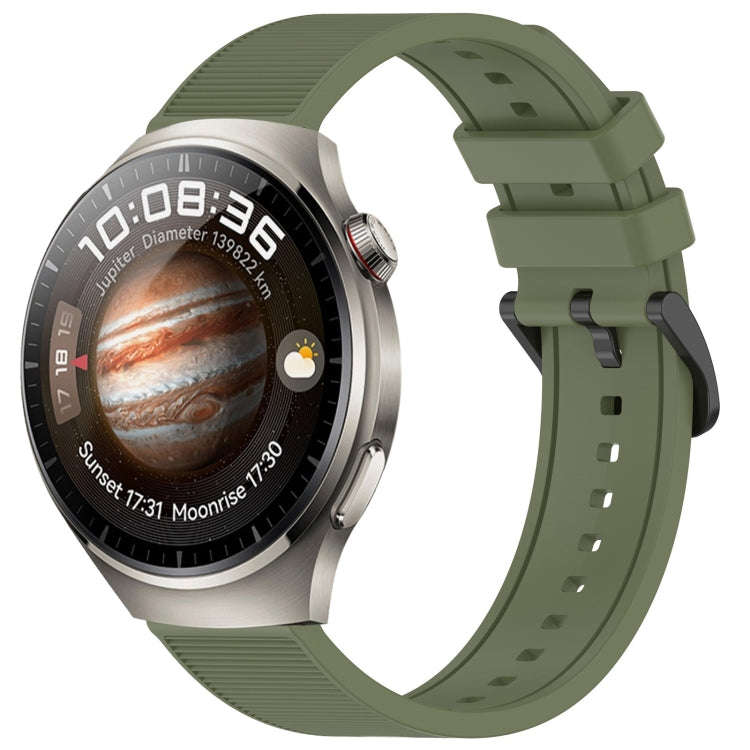 For Huawei Watch 4 Pro 22mm Textured Silicone Solid Color Watch Band(Green)