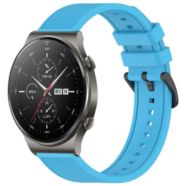 For Huawei GT2 Pro 22mm Textured Silicone Solid Color Watch Band(Sky Blue)