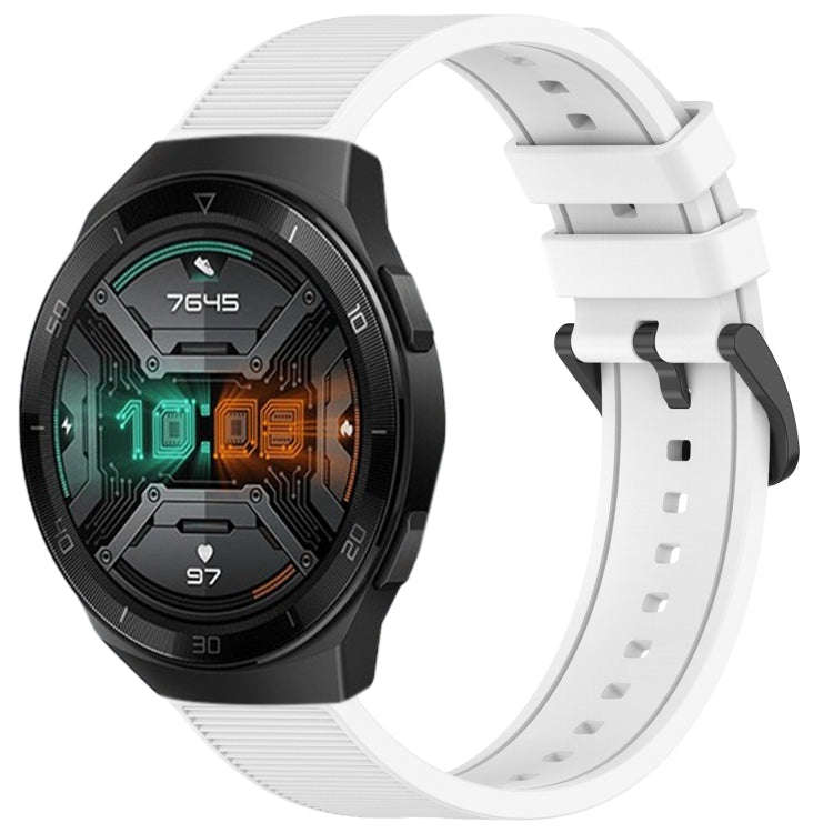 For Huawei Watch GT 2E 22mm Textured Silicone Solid Color Watch Band(White)