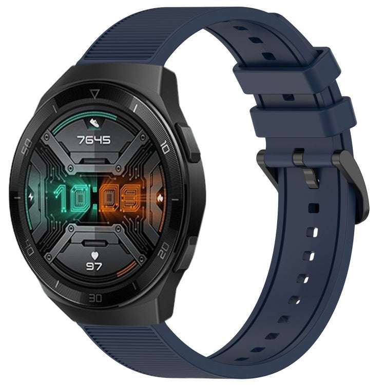 For Huawei Watch GT 2E 22mm Textured Silicone Solid Color Watch Band(Midnight Blue)