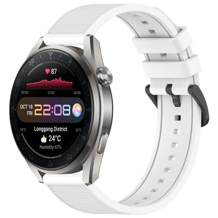 For Huawei Watch 3 Pro New 22mm Textured Silicone Solid Color Watch Band(White)