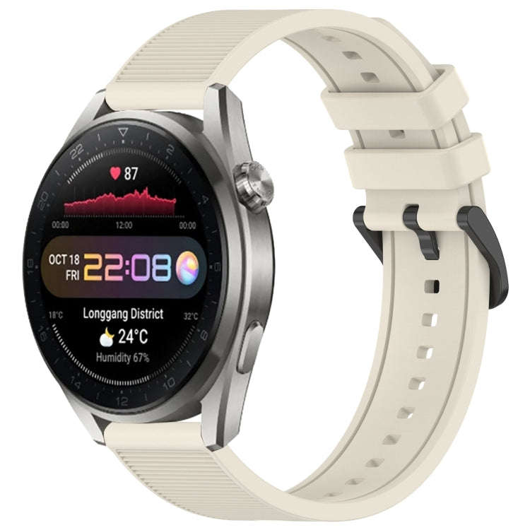 For Huawei Watch 3 Pro New 22mm Textured Silicone Solid Color Watch Band(Starlight)