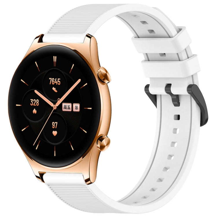 For Honor Watch GS 3 22mm Textured Silicone Solid Color Watch Band(White)