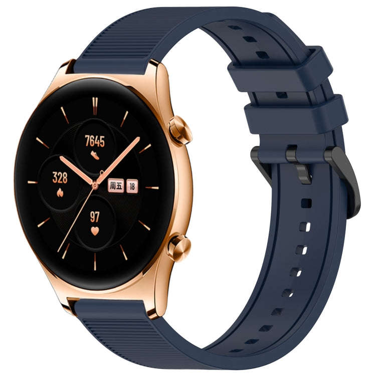 For Honor Watch GS 3 22mm Textured Silicone Solid Color Watch Band(Midnight Blue)