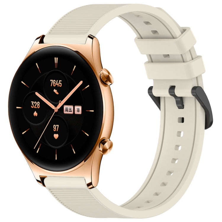 For Honor Watch GS 3 22mm Textured Silicone Solid Color Watch Band(Starlight)