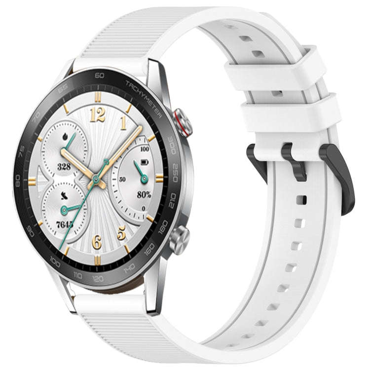 For Honor Watch GS 3i 22mm Textured Silicone Solid Color Watch Band(White)