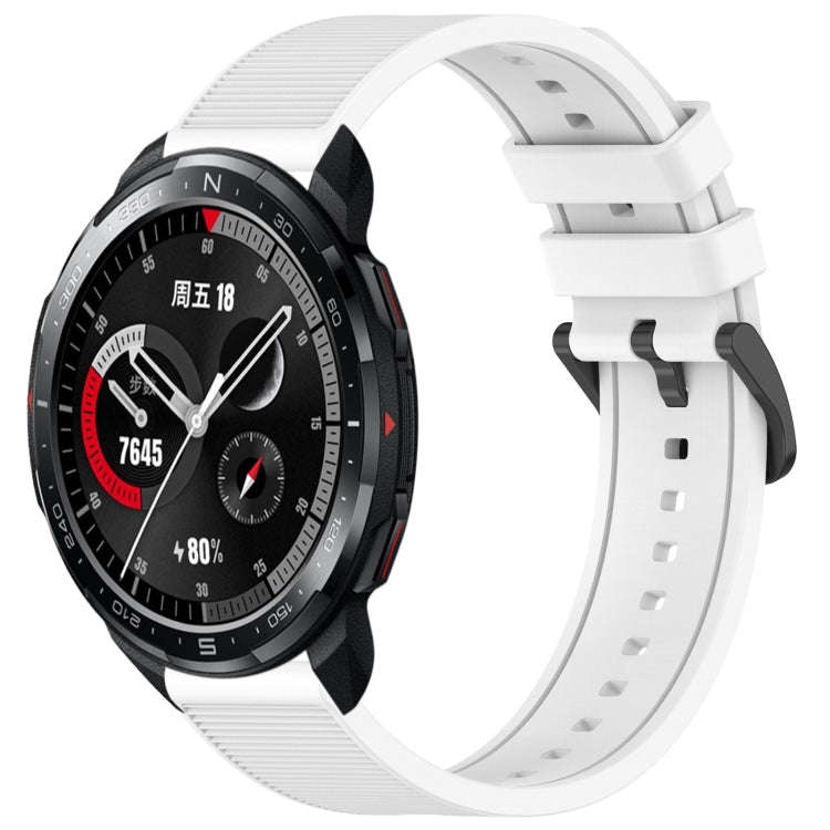 For Honor Watch GS Pro 22mm Textured Silicone Solid Color Watch Band(White)
