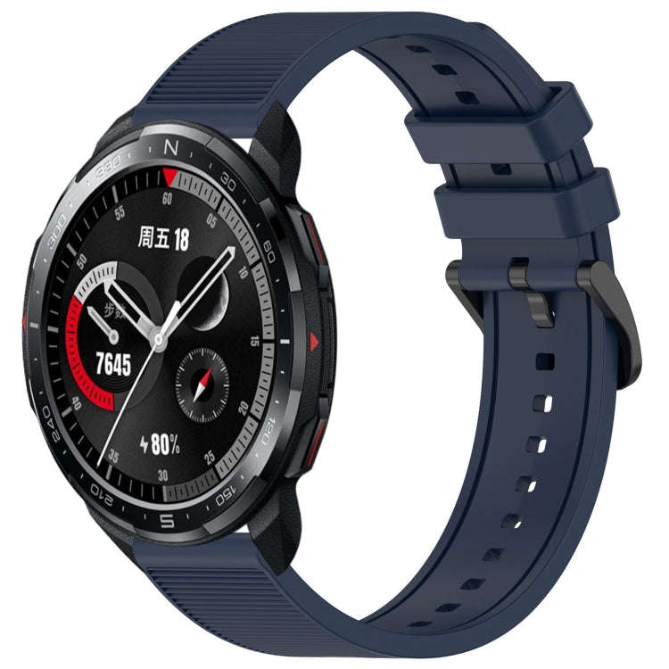 For Honor Watch GS Pro 22mm Textured Silicone Solid Color Watch Band(Midnight Blue)