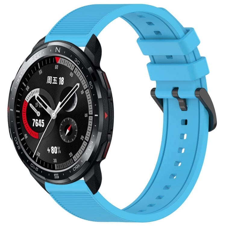 For Honor Watch GS Pro 22mm Textured Silicone Solid Color Watch Band(Sky Blue)