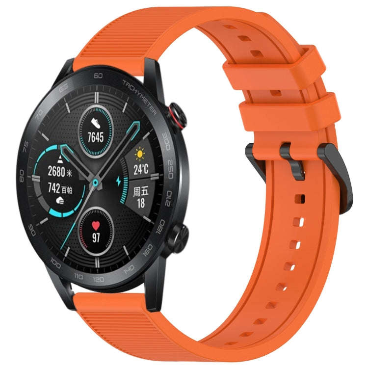 For Honor Magic Watch 2 46mm 22mm Textured Silicone Solid Color Watch Band(Orange)