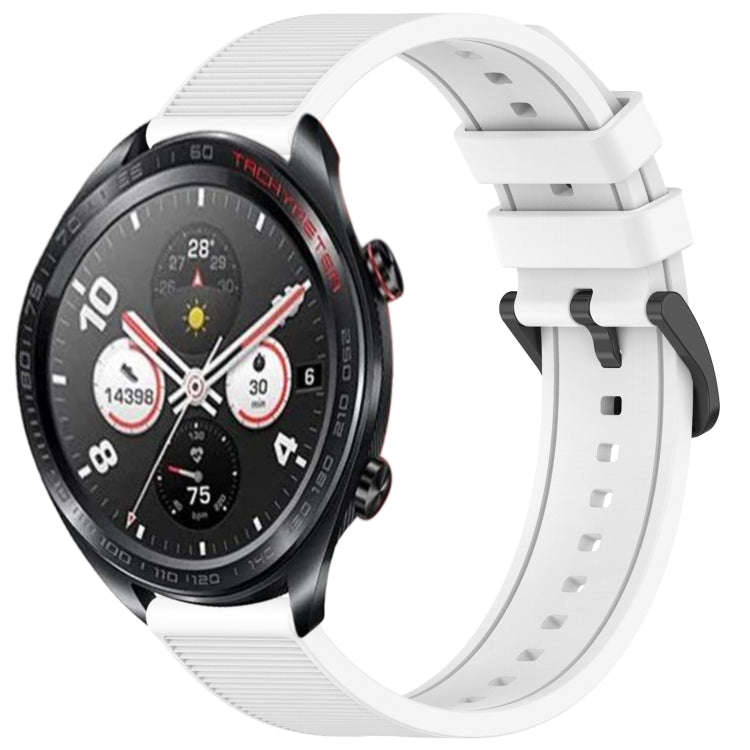 For Honor Watch Dream 22mm Textured Silicone Solid Color Watch Band(White)