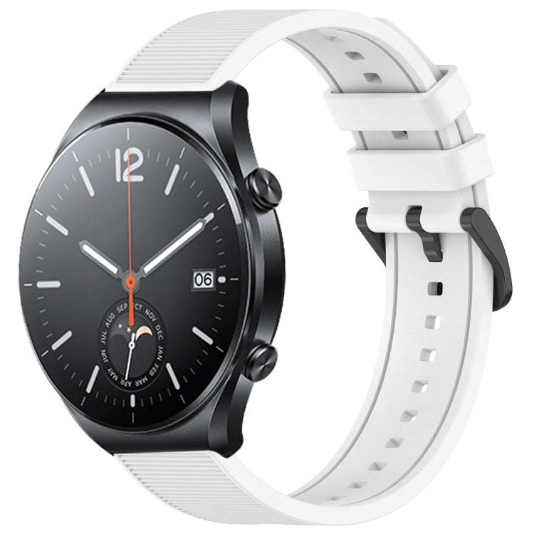 For Xiaomi MI Watch S1 22mm Textured Silicone Solid Color Watch Band(White)