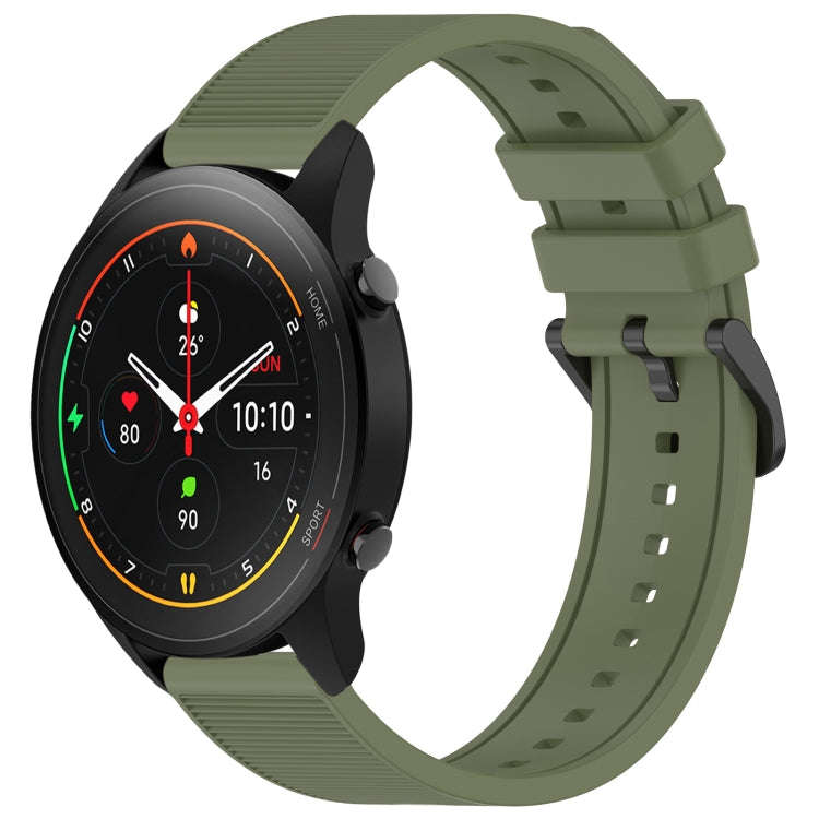 For Xiaomi MI Watch S1 Pro 22mm Textured Silicone Solid Color Watch Band(Green)