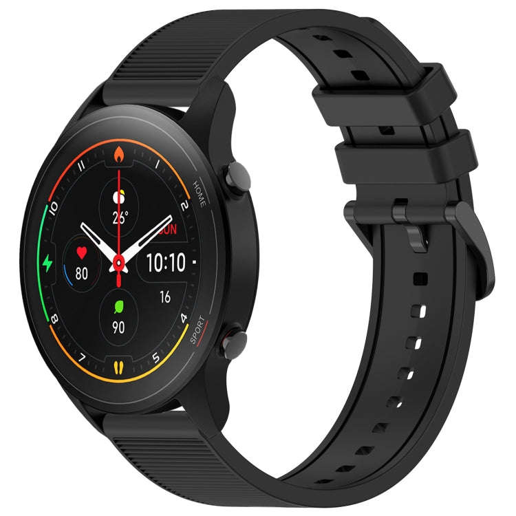 For Xiaomi MI Watch S1 Pro 22mm Textured Silicone Solid Color Watch Band(Black)
