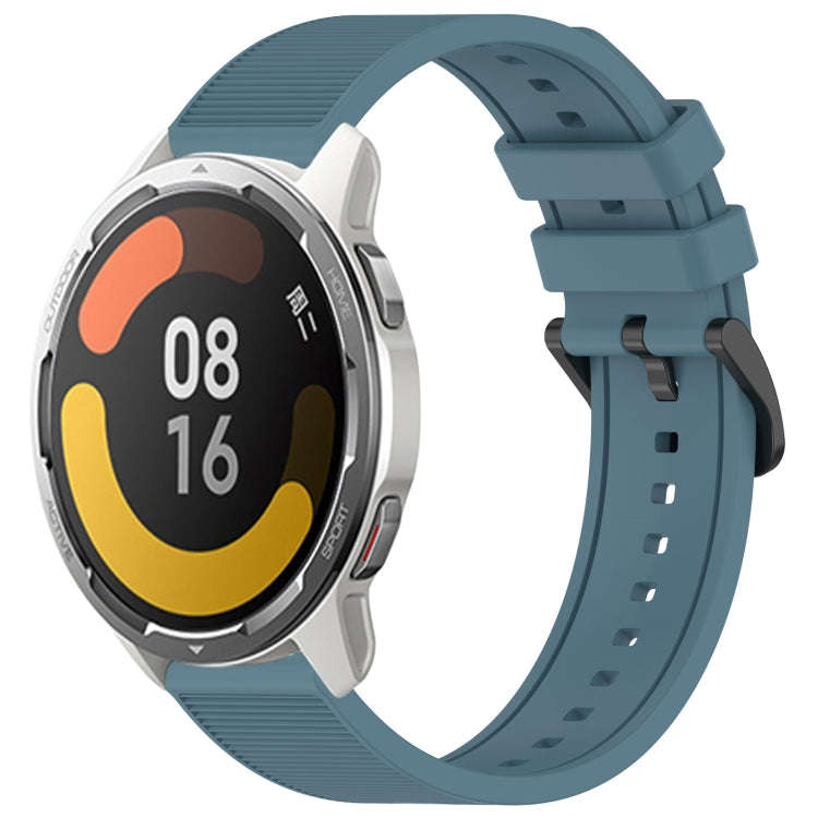 For Xiaomi MI Watch Color 2 22mm Textured Silicone Solid Color Watch Band(Rock Cyan)