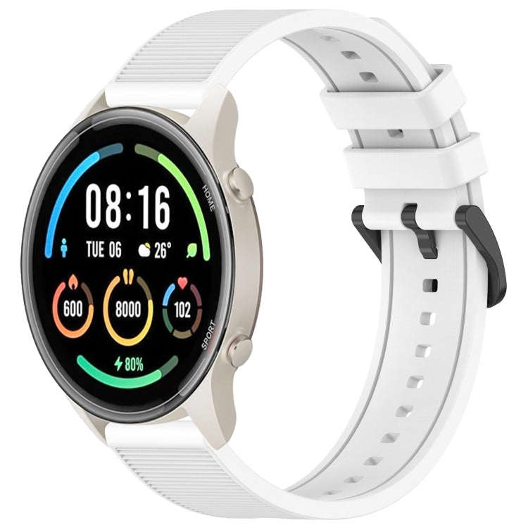 For Xiaomi MI Watch Sport 22mm Textured Silicone Solid Color Watch Band(White)