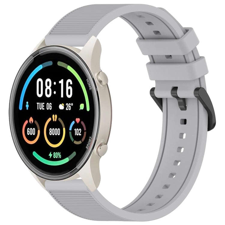For Xiaomi MI Watch Sport 22mm Textured Silicone Solid Color Watch Band(Grey)