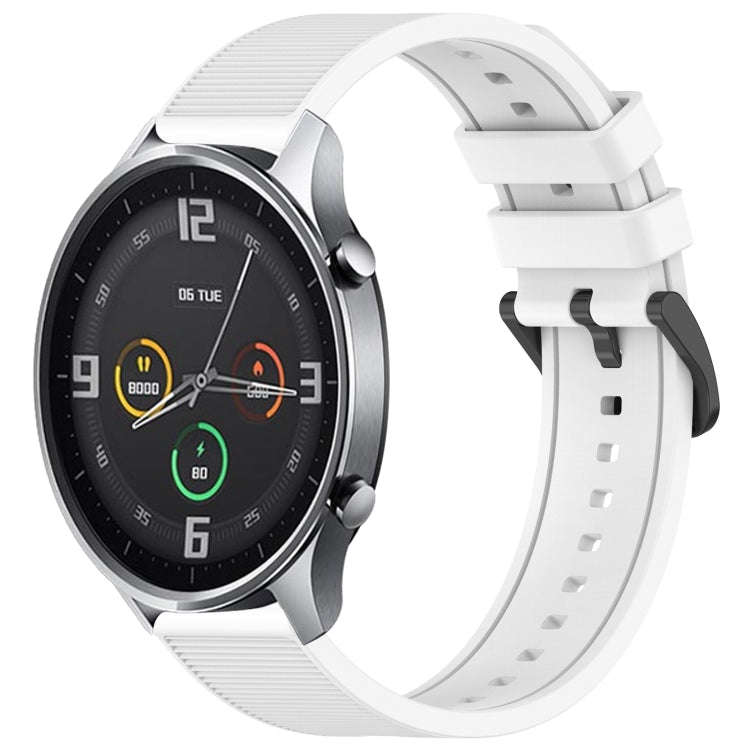 For Xiaomi MI Watch Color 22mm Textured Silicone Solid Color Watch Band(White)