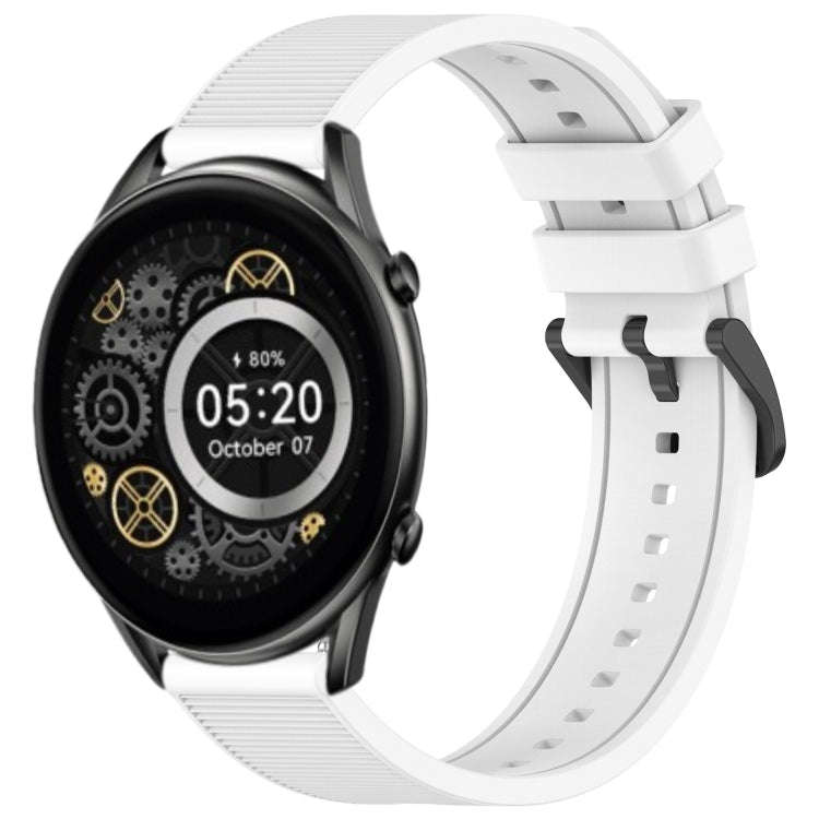 For Xiaomi Haylou RT2 LS10 22mm Textured Silicone Solid Color Watch Band(White)