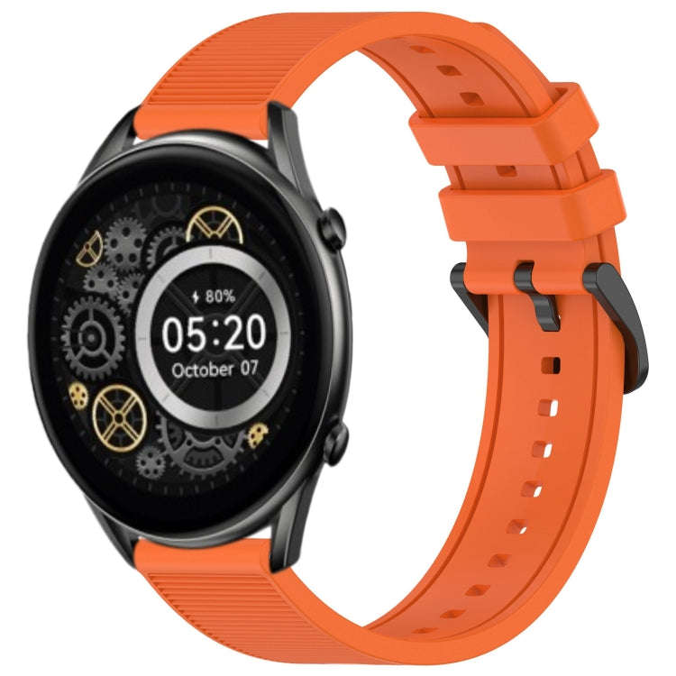 For Xiaomi Haylou RT2 LS10 22mm Textured Silicone Solid Color Watch Band(Orange)