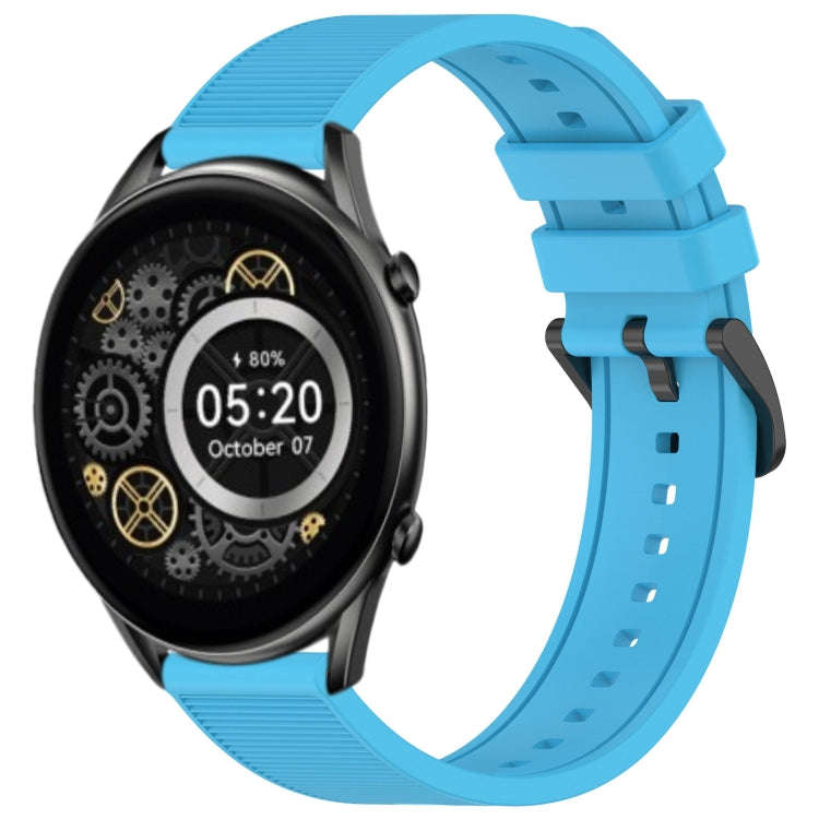 For Xiaomi Haylou RT2 LS10 22mm Textured Silicone Solid Color Watch Band(Sky Blue)