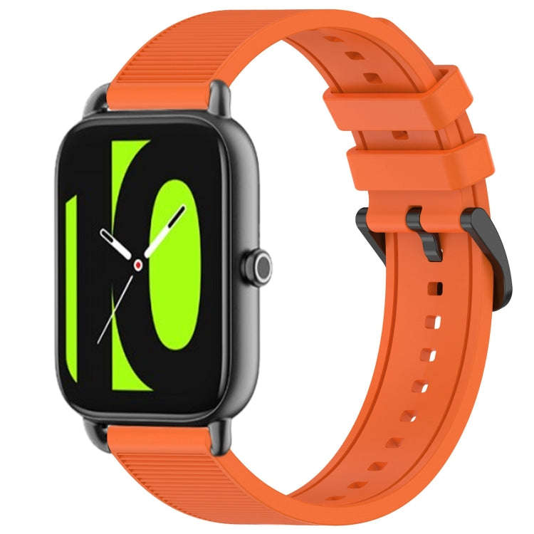 For Xiaomi Haylou RS4 LS12 22mm Textured Silicone Solid Color Watch Band(Orange)