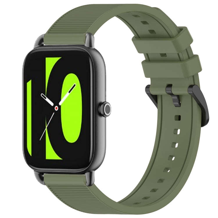 For Xiaomi Haylou RS4 LS12 22mm Textured Silicone Solid Color Watch Band(Green)