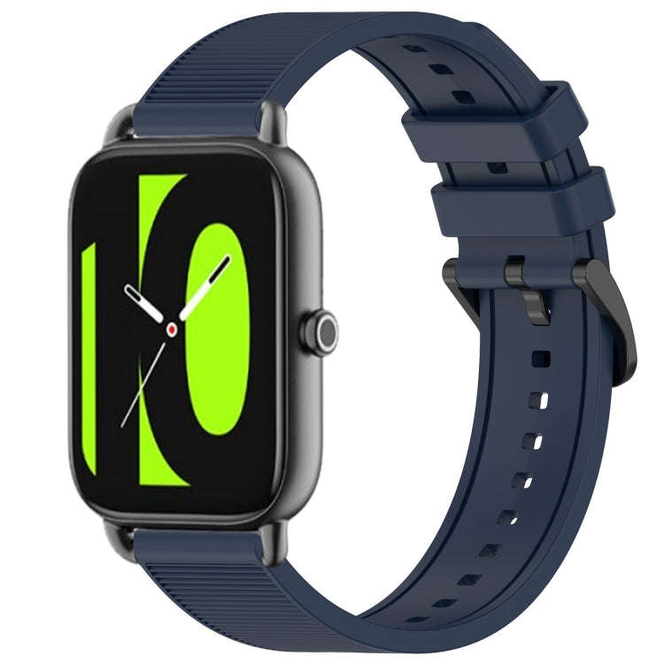 For Xiaomi Haylou RS4 LS12 22mm Textured Silicone Solid Color Watch Band(Midnight Blue)