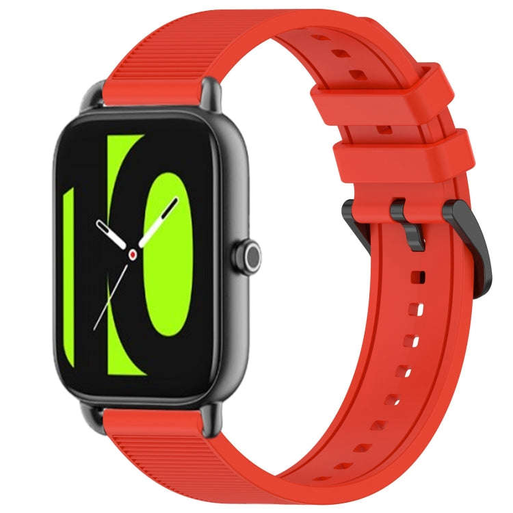 For Xiaomi Haylou RS4 LS12 22mm Textured Silicone Solid Color Watch Band(Red)