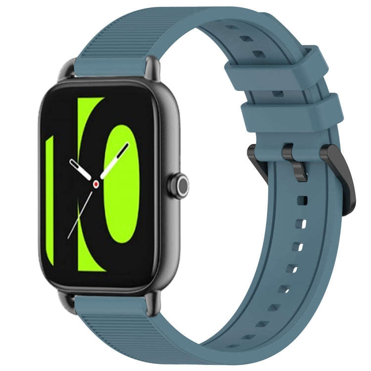 For Xiaomi Haylou RS4 LS12 22mm Textured Silicone Solid Color Watch Band(Rock Cyan)