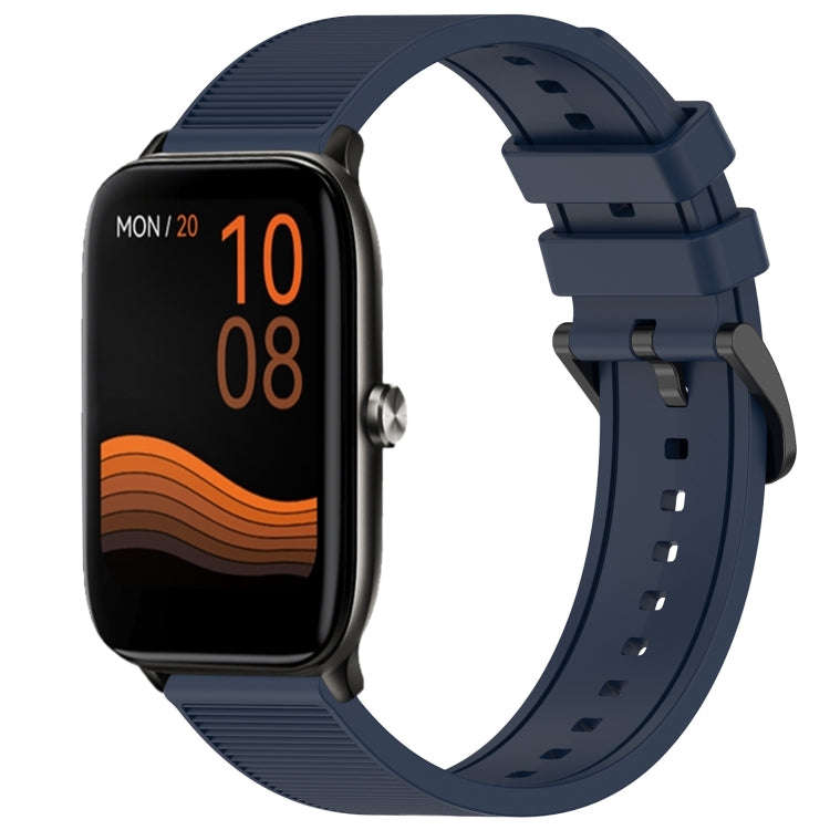 For Xiaomi Haylou GST LS09B 22mm Textured Silicone Solid Color Watch Band(Midnight Blue)