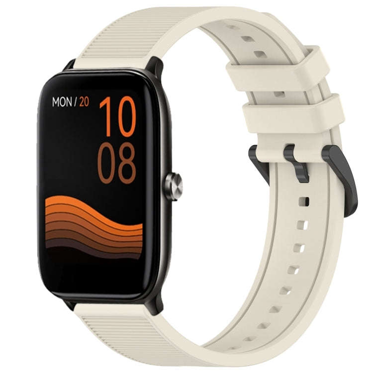 For Xiaomi Haylou GST LS09B 22mm Textured Silicone Solid Color Watch Band(Starlight)