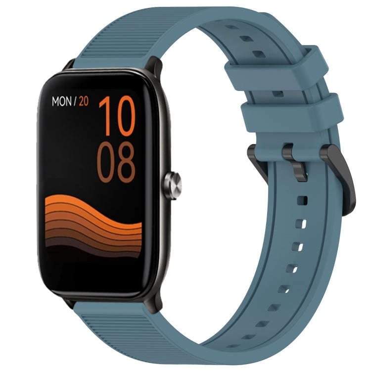 For Xiaomi Haylou GST LS09B 22mm Textured Silicone Solid Color Watch Band(Rock Cyan)