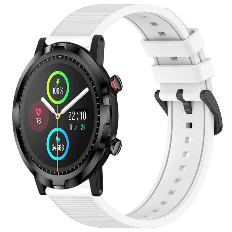 For Xiaomi Haylou RT LS05S 22mm Textured Silicone Solid Color Watch Band(White)