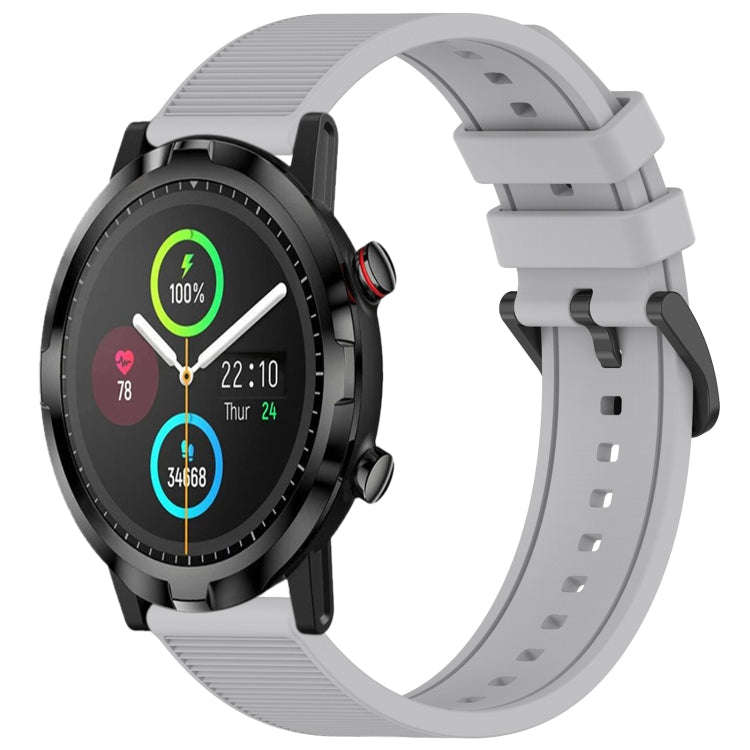 For Xiaomi Haylou RT LS05S 22mm Textured Silicone Solid Color Watch Band(Grey)