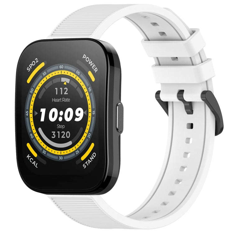 For Amazfit BIP 5 22mm Textured Silicone Solid Color Watch Band(White)