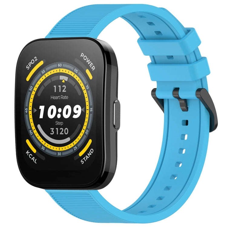 For Amazfit BIP 5 22mm Textured Silicone Solid Color Watch Band(Sky Blue)