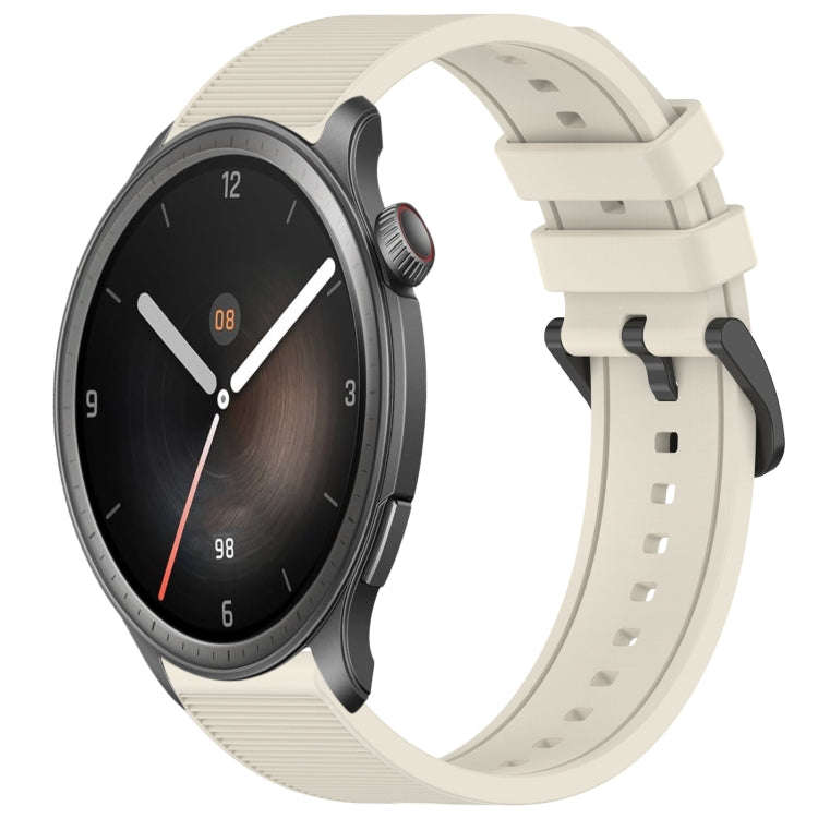 For Amazfit Balance 22mm Textured Silicone Solid Color Watch Band(Starlight)