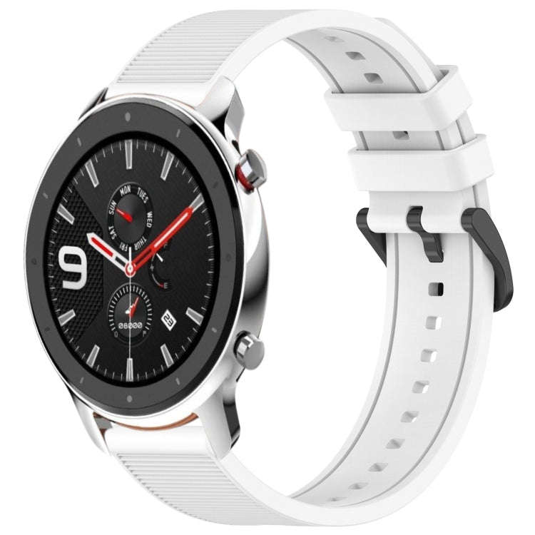 For Amazfit GTR 4 22mm Textured Silicone Solid Color Watch Band(White)