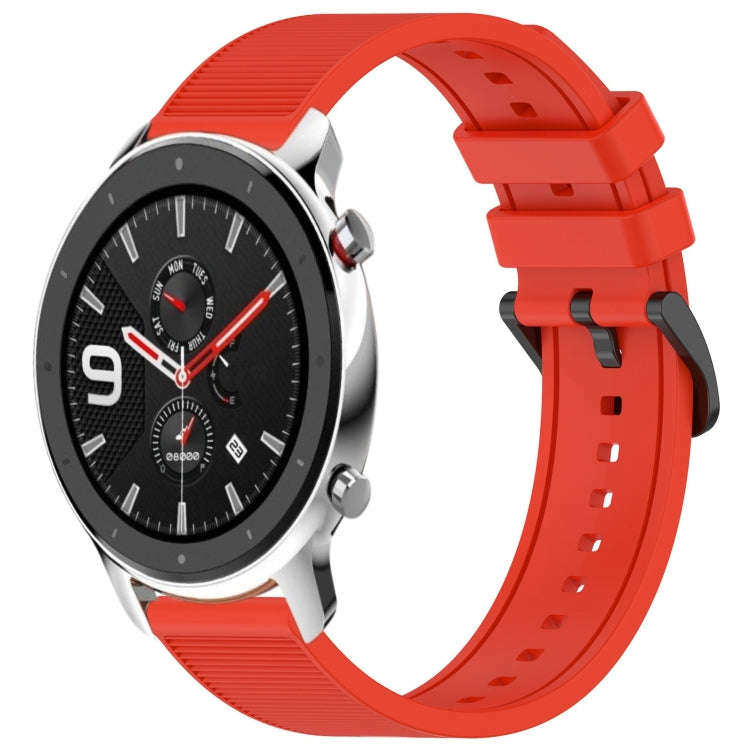 For Amazfit GTR 4 22mm Textured Silicone Solid Color Watch Band(Red)