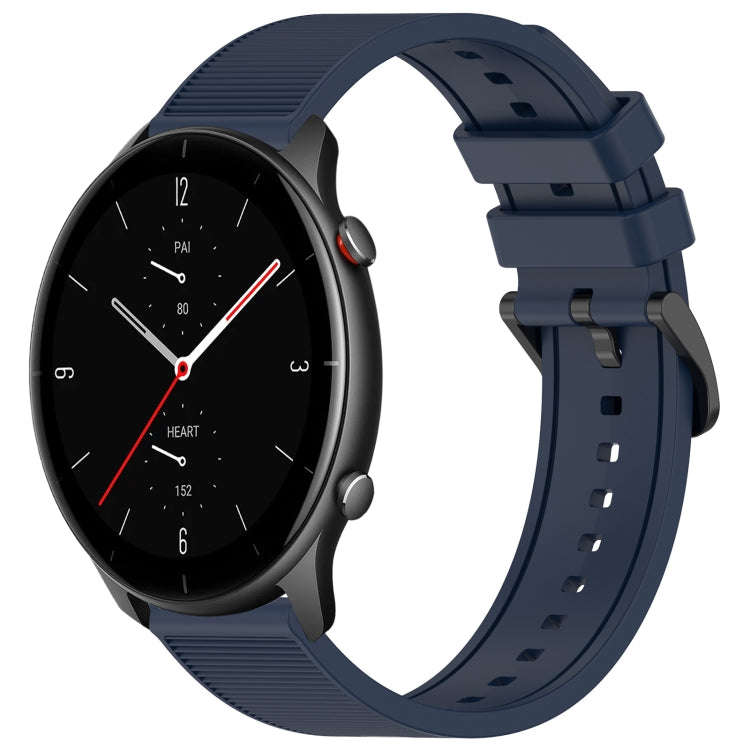 For Amazfit GTR 2e 22mm Textured Silicone Solid Color Watch Band(Midnight Blue)
