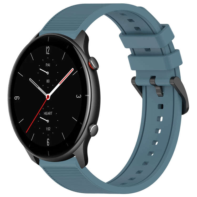 For Amazfit GTR 2e 22mm Textured Silicone Solid Color Watch Band(Rock Cyan)