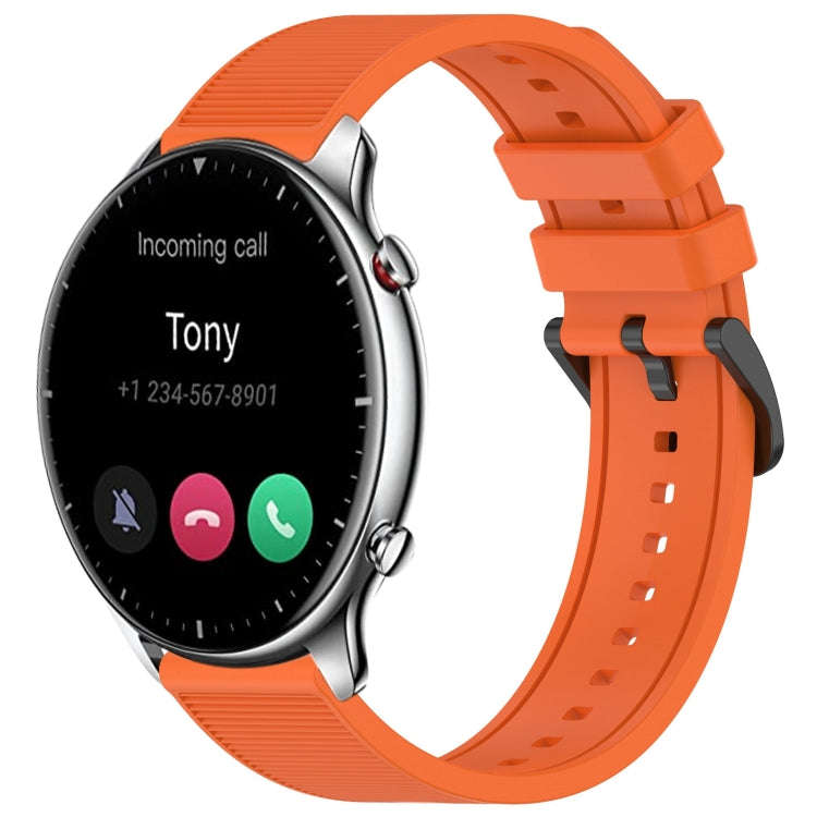 For Amazfit GTR 2 22mm Textured Silicone Solid Color Watch Band(Orange)