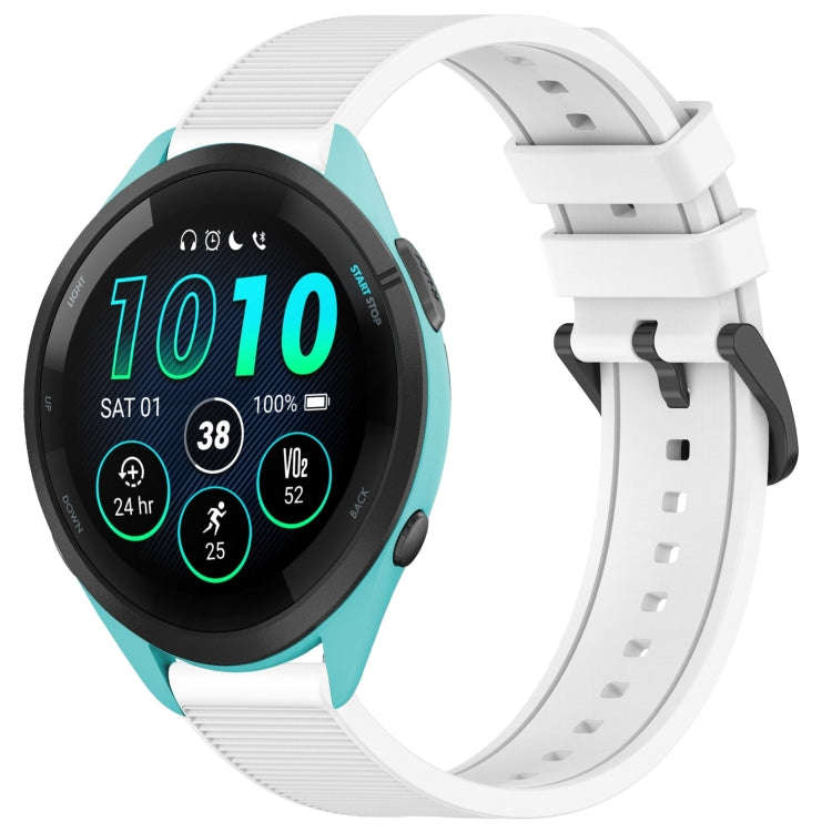 For Garmin Forerunner 265 22mm Textured Silicone Solid Color Watch Band(White)