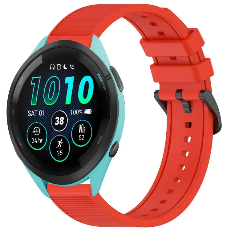 For Garmin Forerunner 265 22mm Textured Silicone Solid Color Watch Band(Red)