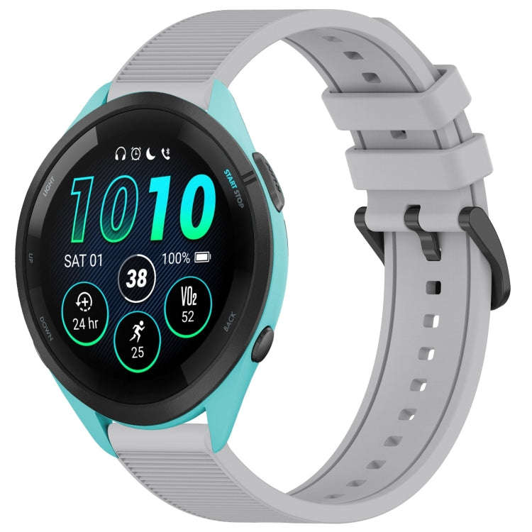 For Garmin Forerunner 265 22mm Textured Silicone Solid Color Watch Band(Grey)
