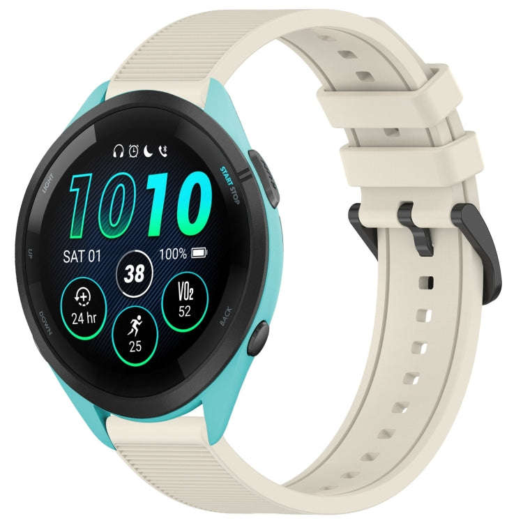 For Garmin Forerunner 265 22mm Textured Silicone Solid Color Watch Band(Starlight)