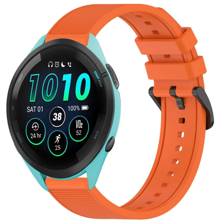 For Garmin Forerunner 265 Music 22mm Textured Silicone Solid Color Watch Band(Orange)