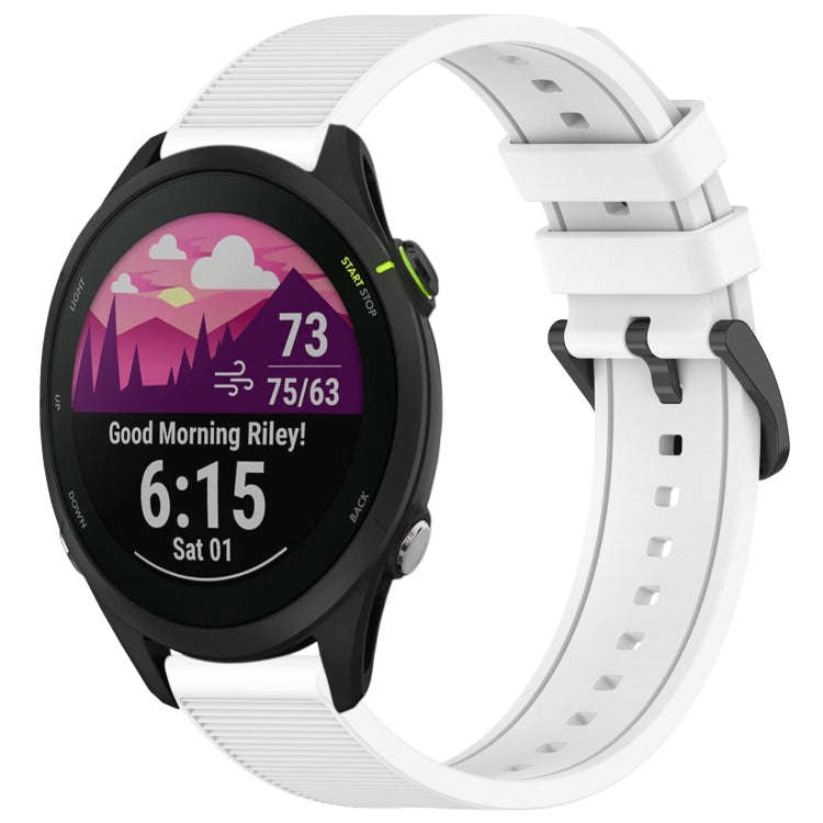 For Garmin Forerunner 255 22mm Textured Silicone Solid Color Watch Band(White)