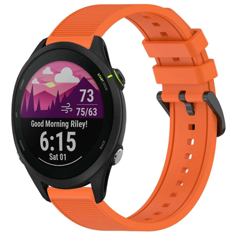 For Garmin Forerunner 255 22mm Textured Silicone Solid Color Watch Band(Orange)